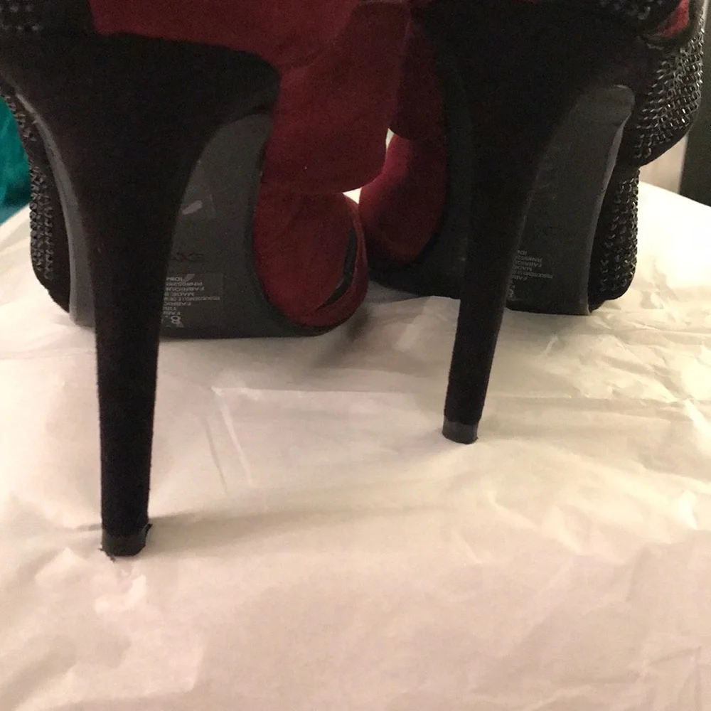 Express fashion statement sequin heel